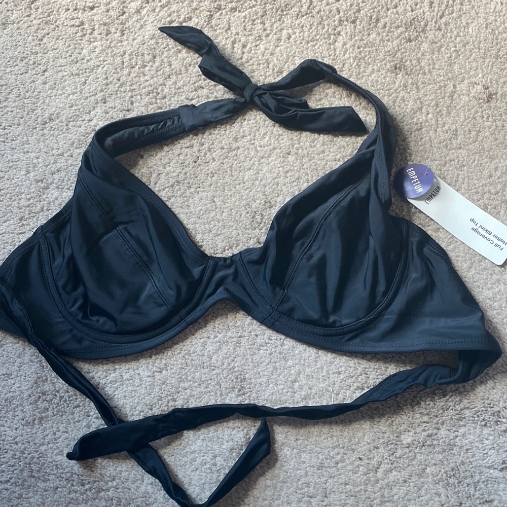 Black halter bikini top